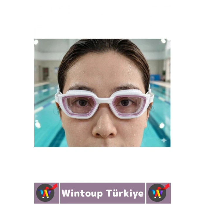 #Gözlük Yetişkin Çocuk Su Sızdırmaz Buğu Önleyici Lens Şık Ayarlanabilir Deniz Havuz Yüzücü Gözlüğü