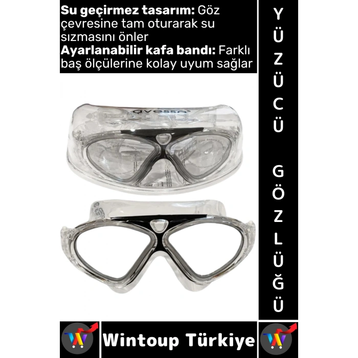 #Gözlük Çocuk Yetişkin Konforlu Su Geçirmez Buğu Önleyici Ayarlanabilir Kayış Şık Yüzücü Gözlüğü