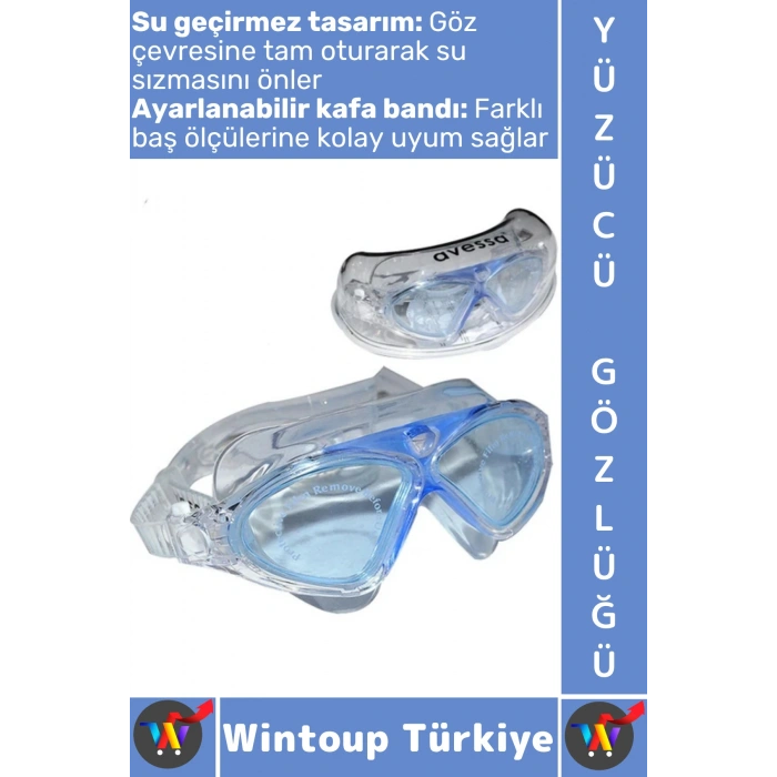 #Gözlük Çocuk Yetişkin Konforlu Su Geçirmez Buğu Önleyici Ayarlanabilir Kayış Şık Yüzücü Gözlüğü