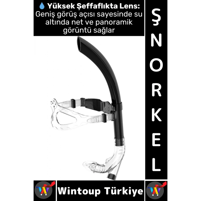 #Şnorkel Konforlu Yüksek Şeffaf Görüş Havuz Deniz Yüzme Eğitim Ayarlanabilir Önden Dalış Şnorkeli