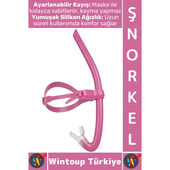 #Şnorkel Konforlu Yüksek Görüş Açı Havuz Deniz Yüzme Eğitim Ayarlanabilir Kayış Önden Dalış Şnorkeli