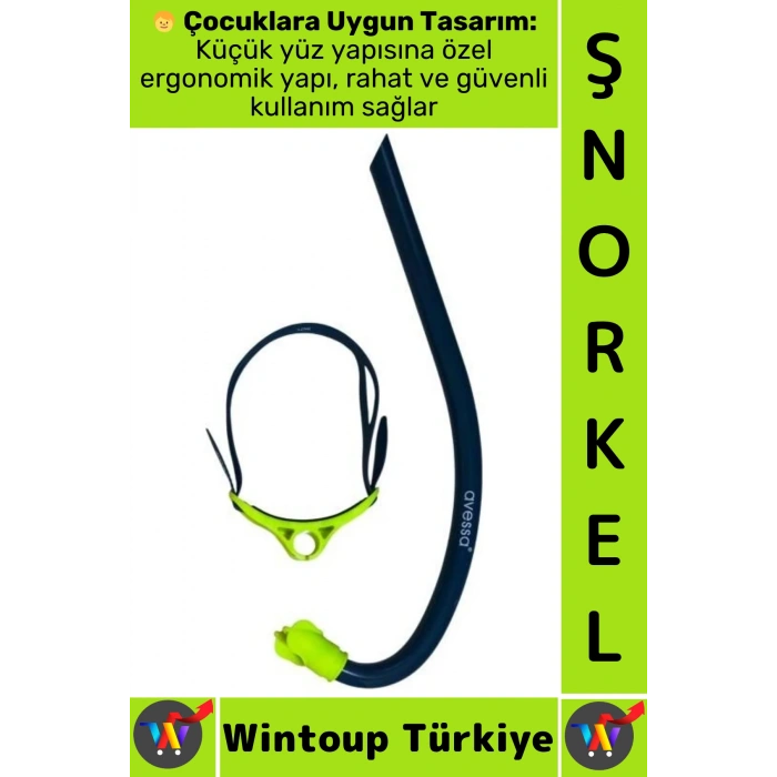 #Şnorkel Konfor Geniş Görüş Deniz Havuz Dalış Yüzme Eğitim Ayarlanabilir Çocuk Önden Dalış Şnorkeli