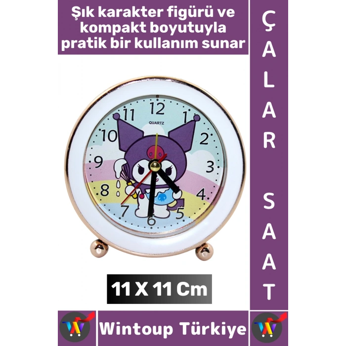 #Hediye Hediyelik Eşya Dekoratif Genç Çocuk Odası Masa Üstü Alarm Karakterli Çalar Saat 11 X 11 Cm