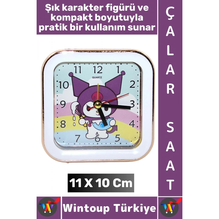 #Hediye Hediyelik Eşya Dekoratif Genç Çocuk Odası Masa Üstü Alarm Karakterli Çalar Saat 11 X 10 Cm