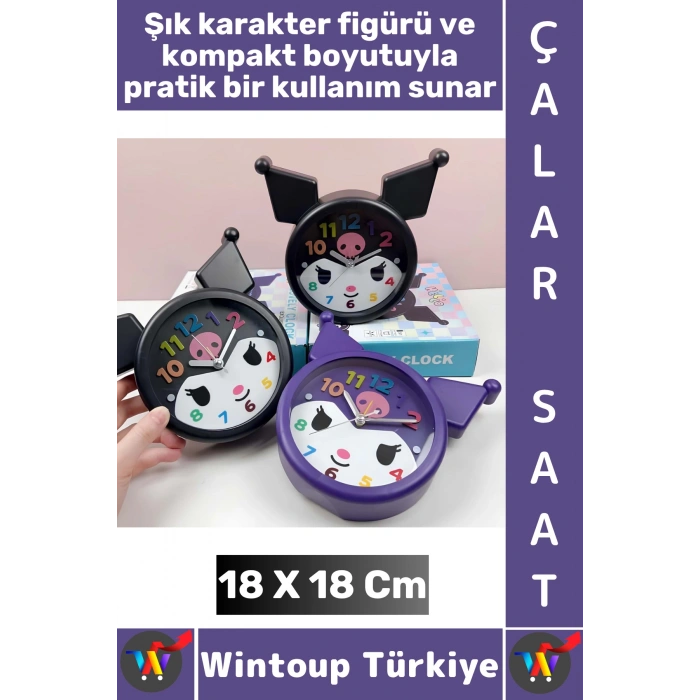 #Hediye Dekoratif Hediye Genç Çocuk Odası Masa Üstü Alarm Şık Karakter Figürlü Çalar Saat 18 X 18 Cm