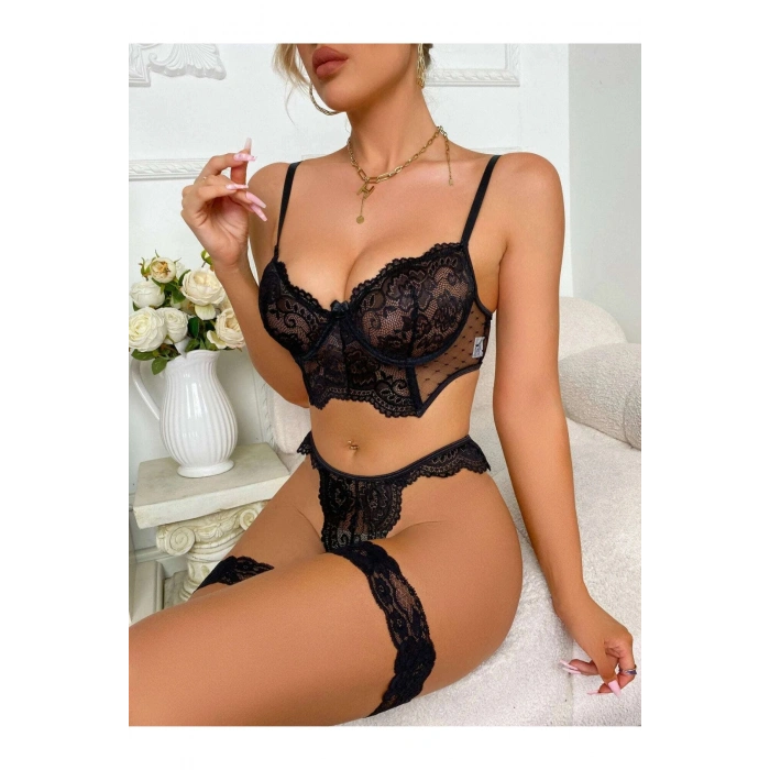 #Fantezi Seksi Model Sevgililer Günü Yılbaşı Yıldönümü Şık Gece Kadın Dantelli Fantezi İç Çamaşırı