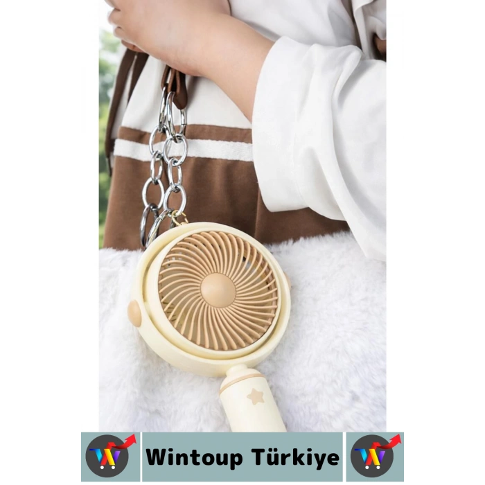 #Vantilatör Sessiz Yoğun Üflemeli 3 Kademeli Döner Başlıklı Şarjlı Mini Masa El Fanı Vantilatör