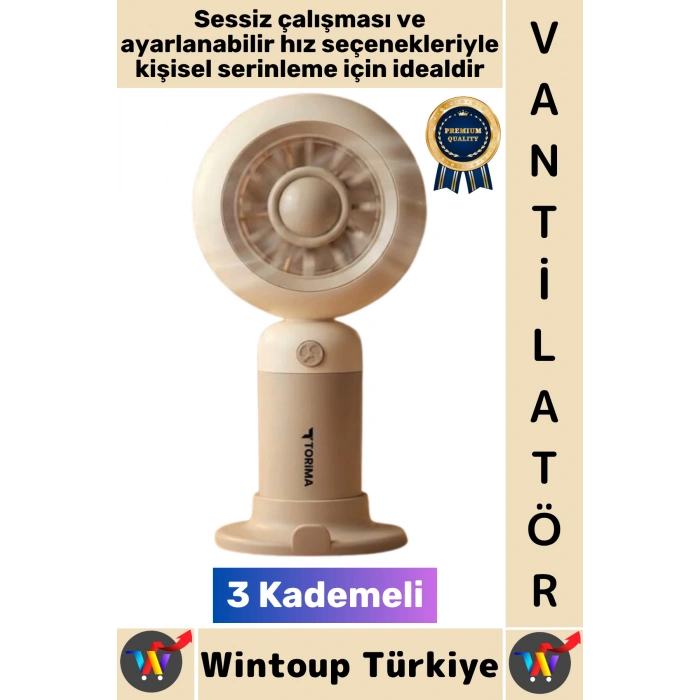 #Vantilatör Sessiz Yoğun Üflemeli 3 Kademeli Stantlı Ayarlanabilir Şarjlı Mini El Fanı Vantilatör