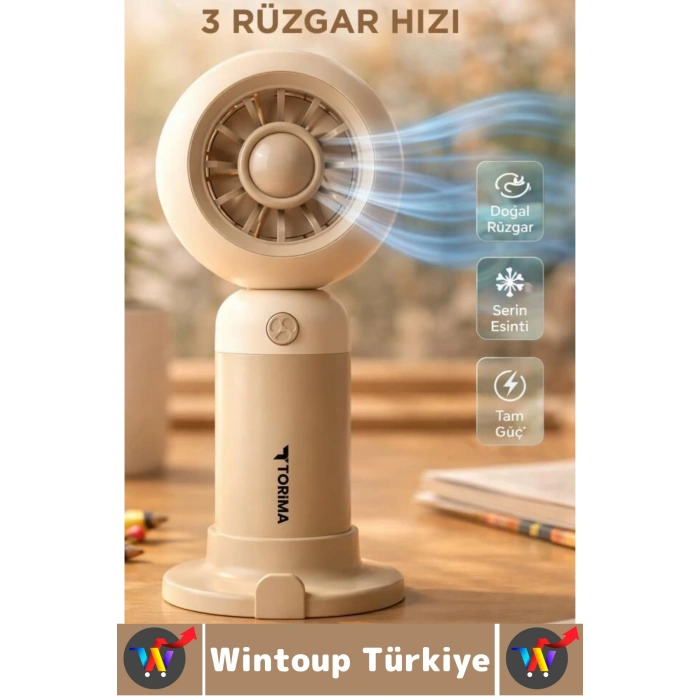 #Vantilatör Sessiz Yoğun Üflemeli 3 Kademeli Stantlı Ayarlanabilir Şarjlı Mini El Fanı Vantilatör