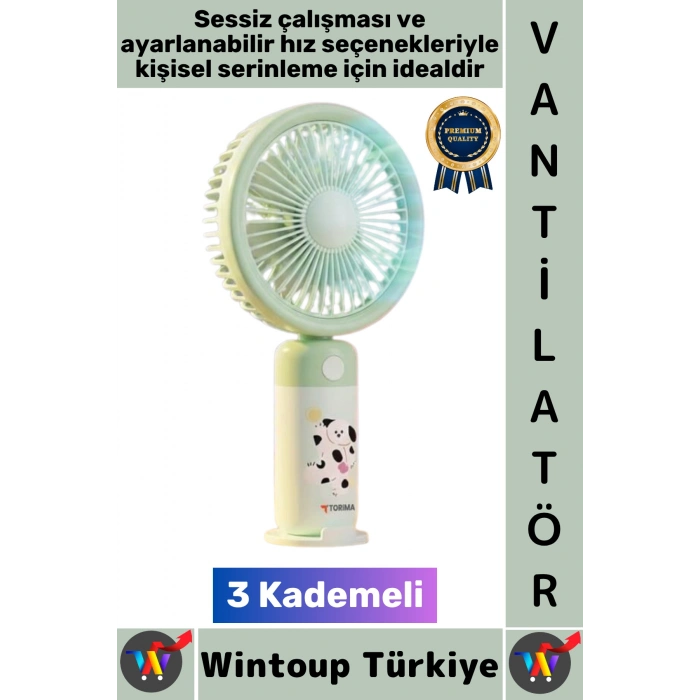 #Vantilatör Kompakt Sessiz Yoğun Üfleme Stantlı 3 Kademeli Şarjlı Mini El Masa Üstü Fanı Vantilatör