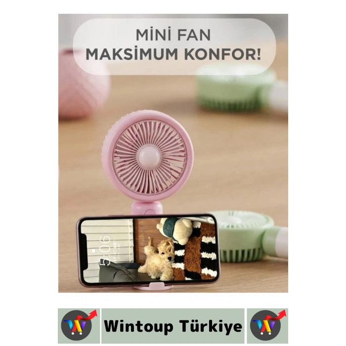 #Vantilatör Kompakt Sessiz Yoğun Üfleme Stantlı 3 Kademeli Şarjlı Mini El Masa Üstü Fanı Vantilatör
