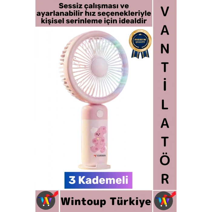 #Vantilatör Kompakt Sessiz Yoğun Üfleme Stantlı 3 Kademeli Şarjlı Mini El Masa Üstü Fanı Vantilatör