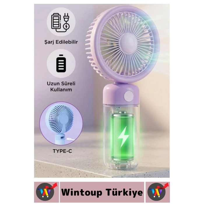 #Vantilatör Kompakt Sessiz Yoğun Üfleme Stantlı 3 Kademeli Şarjlı Mini El Masa Üstü Fanı Vantilatör