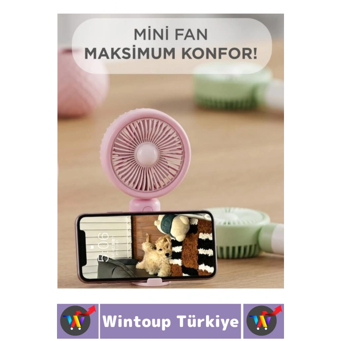 #Vantilatör Kompakt Sessiz Yoğun Üfleme Stantlı 3 Kademeli Şarjlı Mini El Masa Üstü Fanı Vantilatör