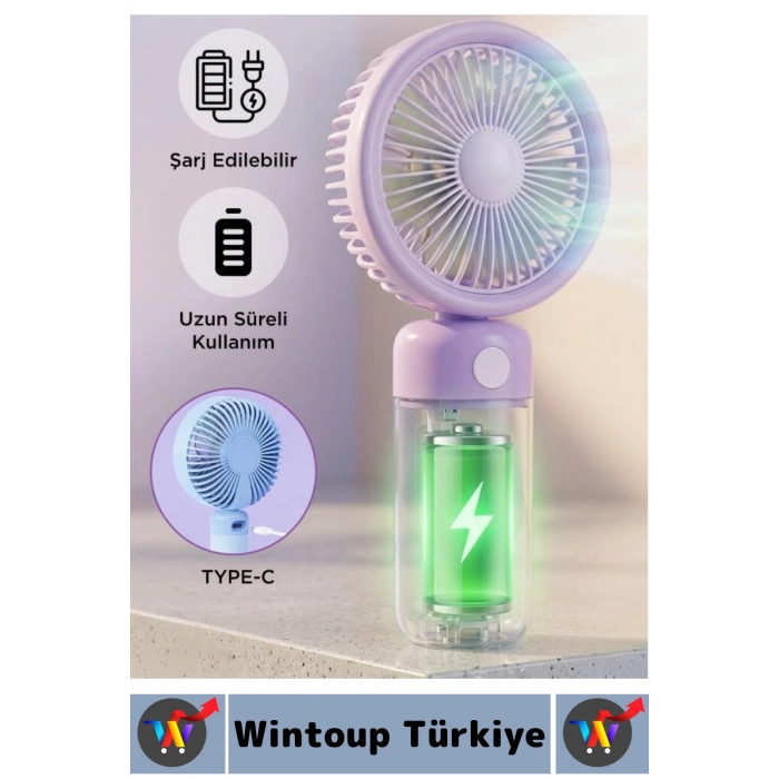 #Vantilatör Kompakt Sessiz Yoğun Üfleme Stantlı 3 Kademeli Şarjlı Mini El Masa Üstü Fanı Vantilatör