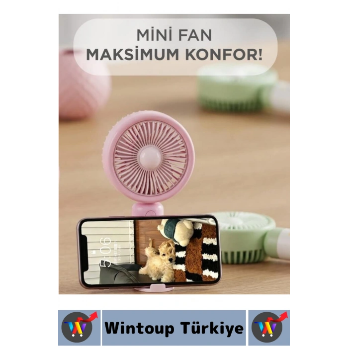 #Vantilatör Kompakt Sessiz Yoğun Üfleme Stantlı 3 Kademeli Şarjlı Mini El Masa Üstü Fanı Vantilatör