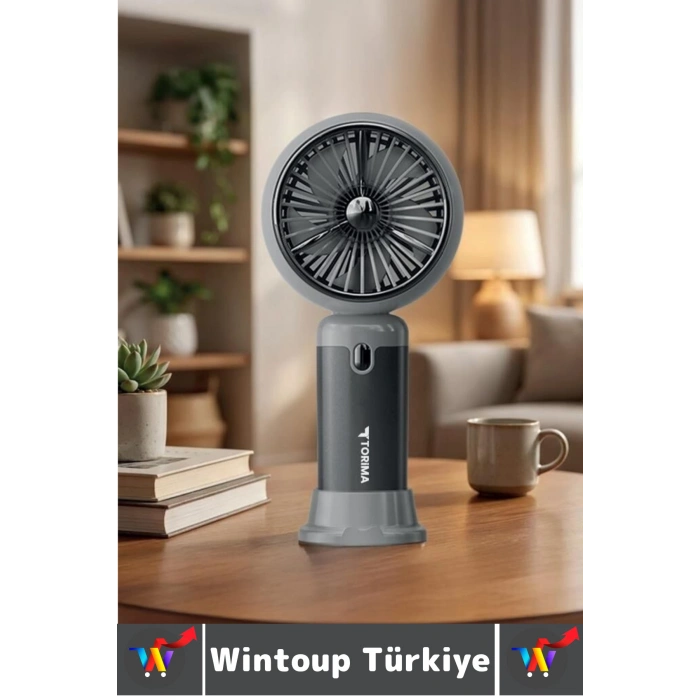 #Vantilatör Kompakt Sessiz Yoğun Üflemeli 6 Kademeli Şarjlı Turbo Mini Masa Üstü El Fanı Vantilatör