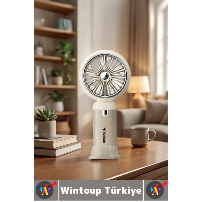 #Vantilatör Kompakt Sessiz Yoğun Üflemeli 6 Kademeli Şarjlı Turbo Mini Masa Üstü El Fanı Vantilatör
