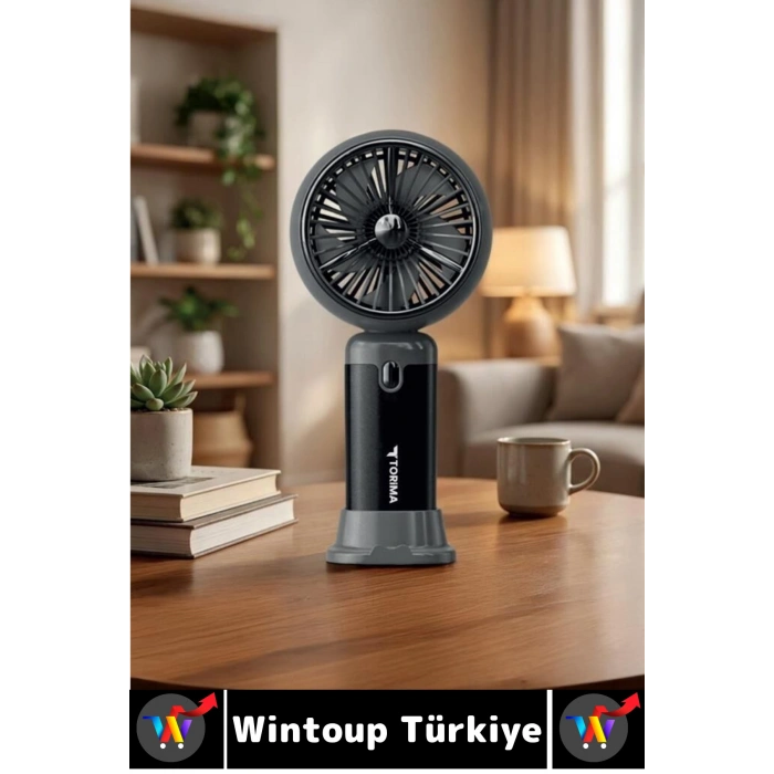 #Vantilatör Kompakt Sessiz Yoğun Üflemeli 6 Kademeli Şarjlı Turbo Mini Masa Üstü El Fanı Vantilatör
