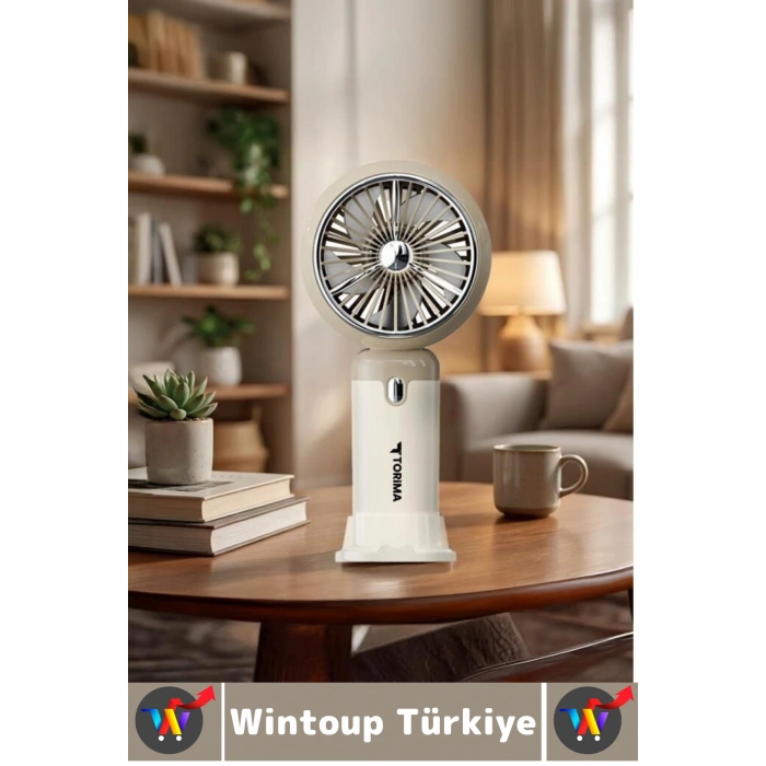 #Vantilatör Kompakt Sessiz Yoğun Üflemeli 6 Kademeli Şarjlı Turbo Mini Masa Üstü El Fanı Vantilatör