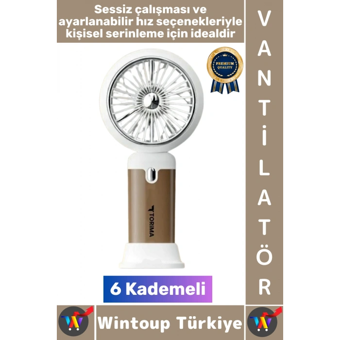 #Vantilatör Kompakt Sessiz Yoğun Üflemeli 6 Kademeli Şarjlı Turbo Mini Masa Üstü El Fanı Vantilatör