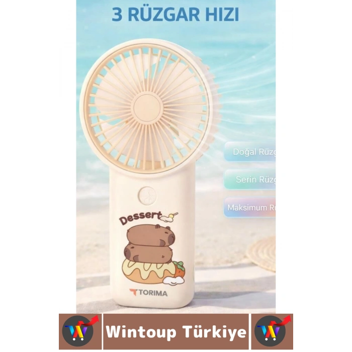 #Vantilatör Kompakt Sessiz Yoğun Üflemeli 3 Kademeli Şarjlı Şık Figürlü Mini Masa El Fanı Vantilatör