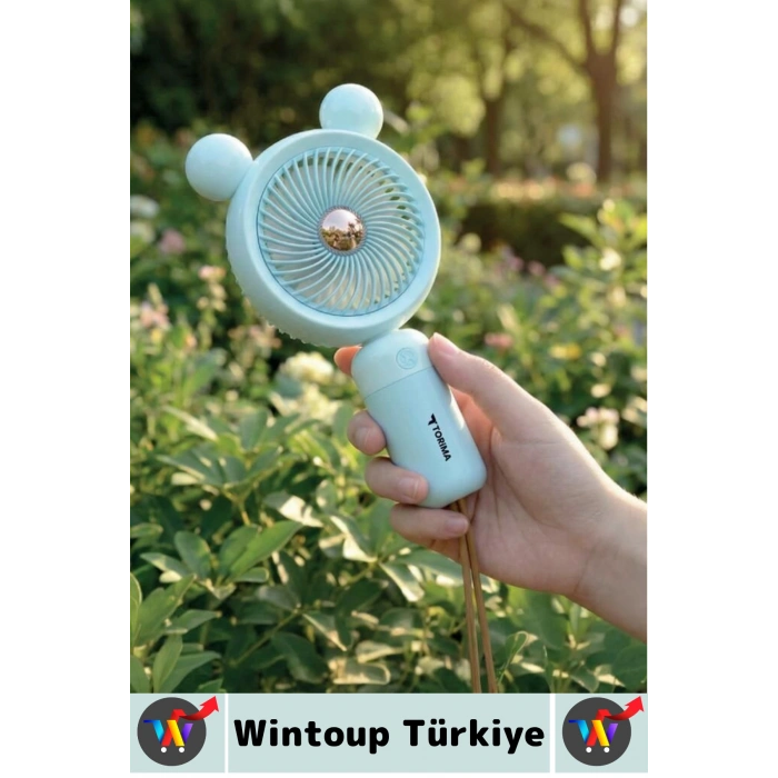 #Vantilatör Sessiz Yoğun Üflemeli 3 Kademeli Telefon Stantlı Şarjlı Şık Mini Masa El Fanı Vantilatör