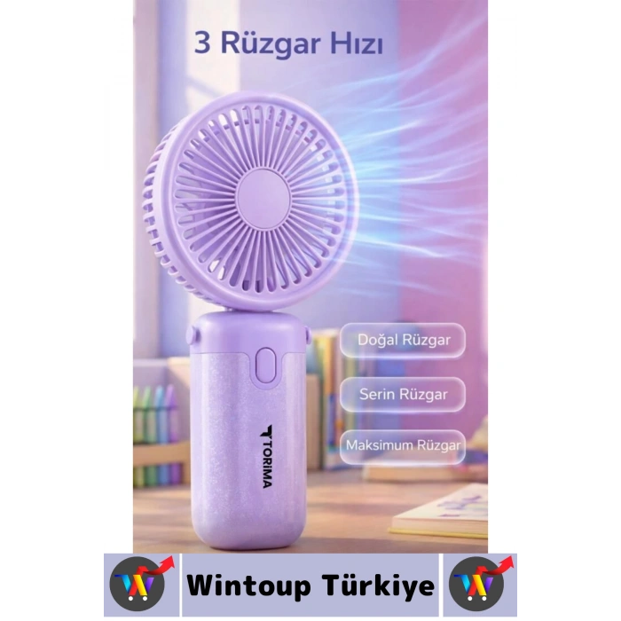 #Vantilatör Kompakt Sessiz Yoğun Üflemeli 3 Kademeli Ayarlanabilir Şarjlı Mini El Fanı Vantilatör