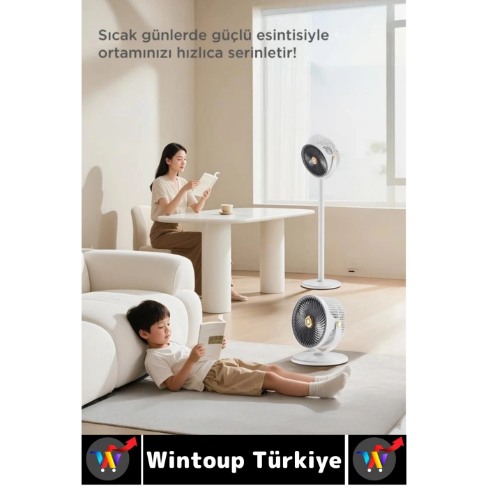 #Vantilatör Kompakt Sessiz Yoğun Üfleme Şarjlı Ayarlanabilir Yükseklik 5 Kademe Kablosuz Vantilatör