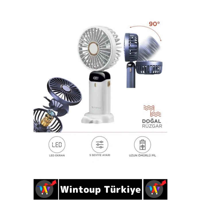 #Vantilatör Kompakt Sessiz Yoğun Üfleme Şarjlı Ayarlanabilir Başlık 5 Kademeli El Fanı Vantilatör
