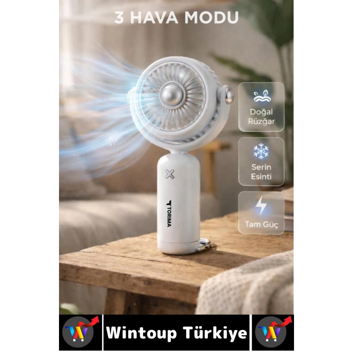 #Vantilatör Kompakt Sessiz Yoğun Üflemeli 3 Kademeli Şarjlı Hareketli Başlık Mini El Fanı Vantilatör