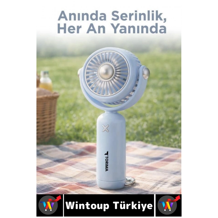 #Vantilatör Kompakt Sessiz Yoğun Üflemeli 3 Kademeli Şarjlı Hareketli Başlık Mini El Fanı Vantilatör