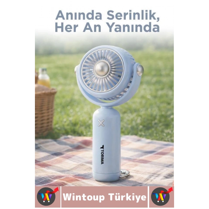 #Vantilatör Kompakt Sessiz Yoğun Üflemeli 3 Kademeli Şarjlı Hareketli Başlık Mini El Fanı Vantilatör