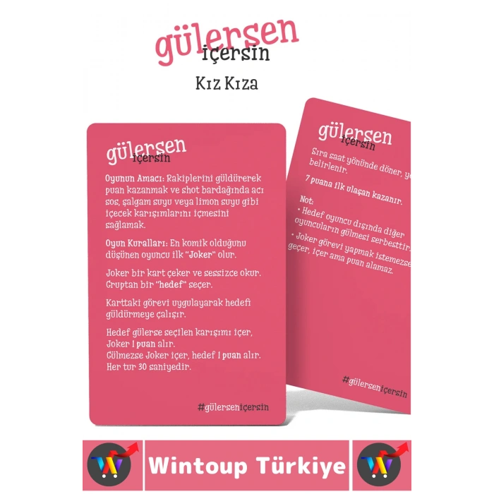 #Oyun Eğlenceli Grup Kamp Ev Arkadaş Ortamı Komik Görev Ceza Kart Oyunu Gülersen İçersin-Kız Kıza