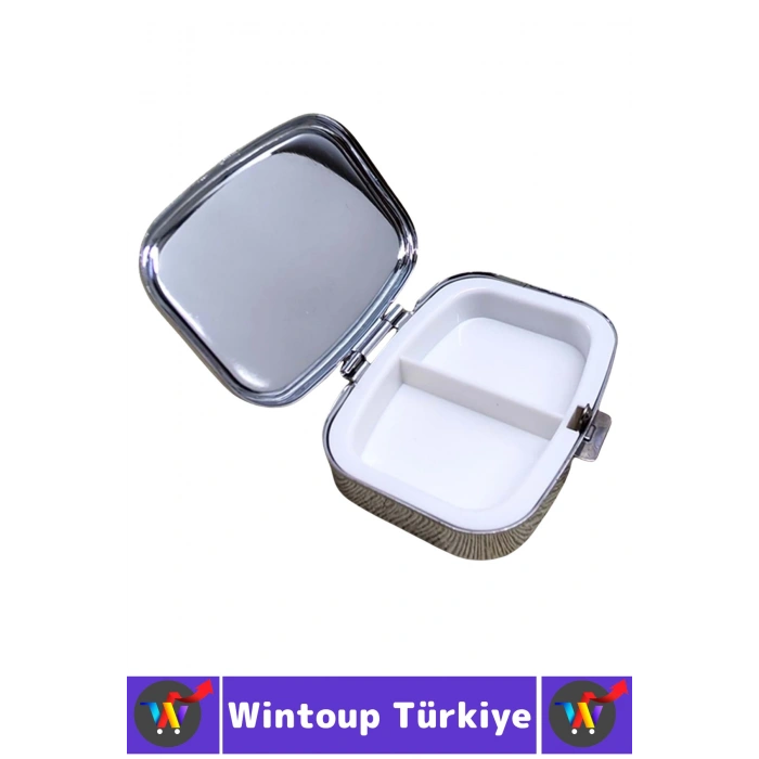 #Hediye Dekoratif Şık İstanbul Temalı 2 Bölmeli Hap Vitamin Tablet İlaç Saklama Kutusu 5 X 5 Cm