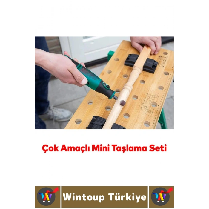 #TaşlamaSeti Matkap Dramel Makine Uyumlu Ahşap Metal Cam Kalıpçı Taşlama Zımparalama Polisaj Fırçalama 105 Parça Gravür Seti