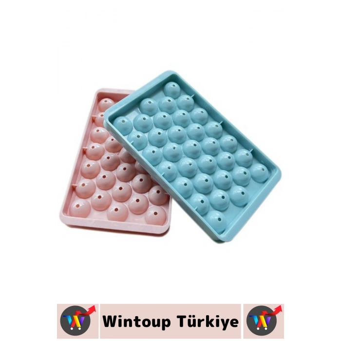 #BuzKalıbı Soğuk Kahve İçecek Detoks Kokteyl 33 Adet Kapasiteli Pratik Yuvarlak Buz Yapma Kalıbı 17 X 10 Cm
