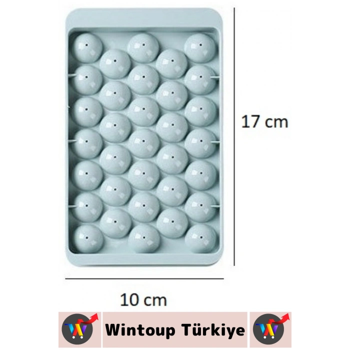 #BuzKalıbı Soğuk Kahve İçecek Detoks Kokteyl 33 Adet Kapasiteli Pratik Yuvarlak Buz Yapma Kalıbı 17 X 10 Cm 2 Adet