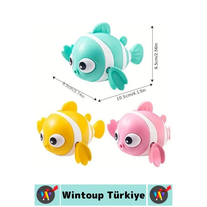 #BebekOyuncağı Çocuk El Göz Koordinasyon Motor Becerisi Gelişimi Banyo Havuz Sahil İlgi Çekici Sevimli Balık Bebek Banyo Oyuncağı 2 Adet