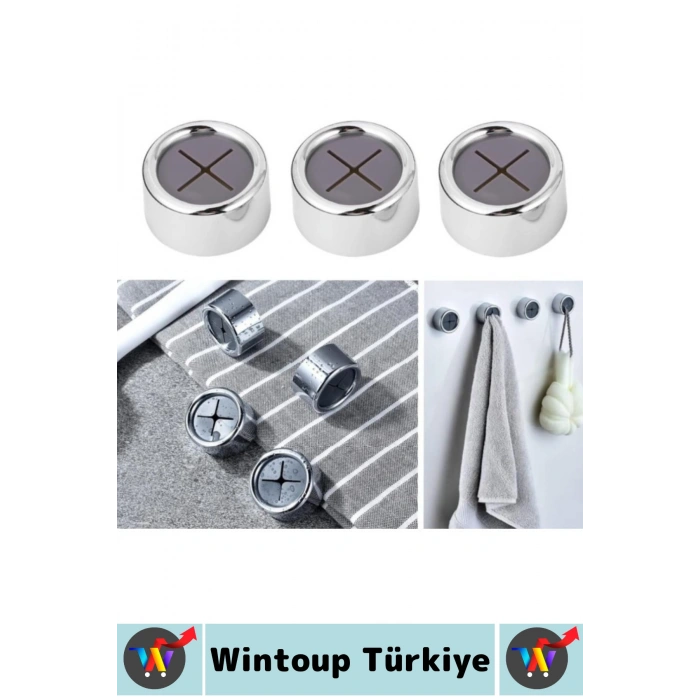 #Askı Montajsız Kendinden Yapışkanlı Kaydırmaz Mutfak Banyo Balkon Bez Lif Küçük Aksesuar Krom Kaplama Şık Estetik Pratik Tak Çıkar Havlu Askısı 3 Adet