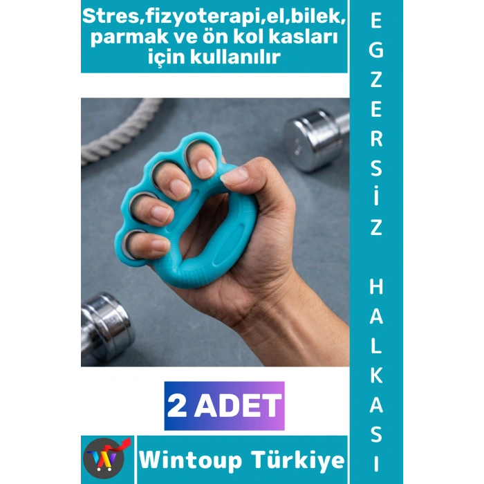 #EgzersizAleti Ameliyat Sonrası Fizyoterapi Rehabilitasyon Müzisyen Dağcı Sporcu Stres Atma Spor El Parmak Bilek Ön Kol Kas Güçlendirici Direnç Silikon Egzersiz Halkası 2 Adet