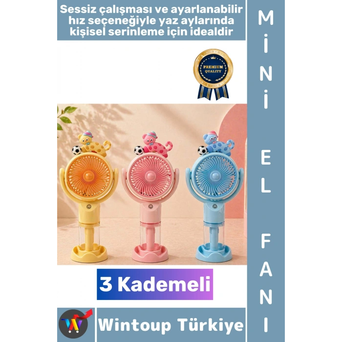#Vantilatör Seyahat Tipi Kompakt Taşınabilir Hafif Sessiz Çalışma Ev Ofis Yaz Serinleme Şık İlgi Çekici Detaylı Su Hazneli Buharlı 3 Kademeli Şarjlı Mini El Fanı Vantilatör