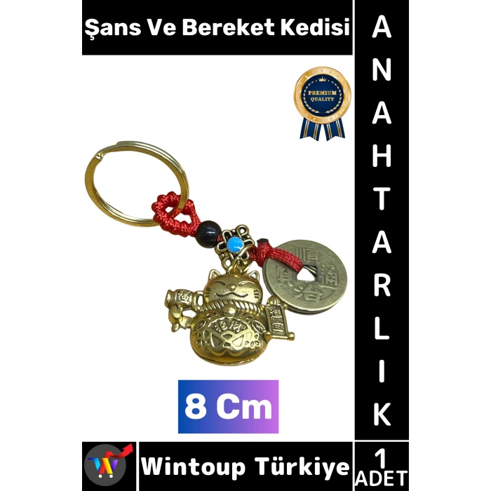#Hediye Dekoratif Hediyelik Ev Ofis Meditasyon Ruhsal Denge Geleneksel Japon Kültürü Kötü Enerjiden Kurtulma Zenginlik Bolluk İnancı Çok Şık Şans Bereket Kedisi Anahtarlık 8 Cm