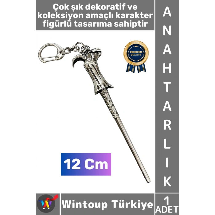 #Hediye Hediyelik Dekoratif Aksesuar Figür Koleksiyon Kırılma Çizilmeye Dayanıklı Karakter Figürlü Çok Şık Voldemort Anahtarlık 12 Cm