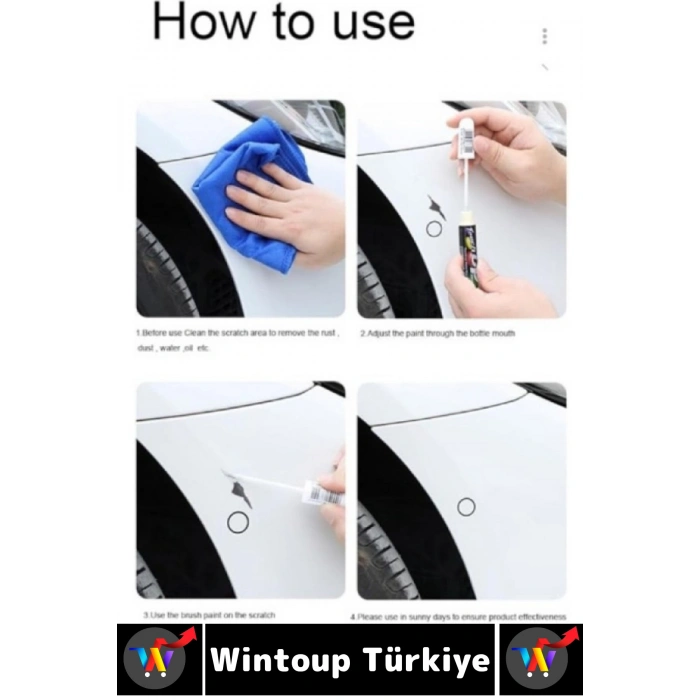 #OtoBoya Otomobil Bakım Araç Kaporta Onarıcı Taş İzi Çizik Giderici Parlaklık Kazandırıcı UV Korumalı Tamir Boyası Hassas Fırçalı Siyah Renk Rötuş Kalemi