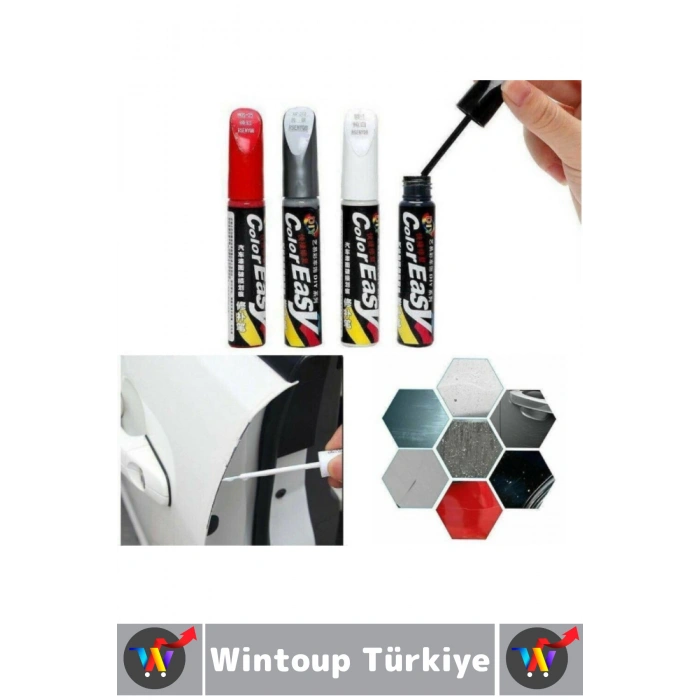 #OtoBoya Otomobil Bakım Araç Kaporta Onarıcı Taş İzi Çizik Giderici Parlaklık Kazandırıcı UV Korumalı Tamir Boyası Hassas Fırçalı Gri Renk Rötuş Kalemi