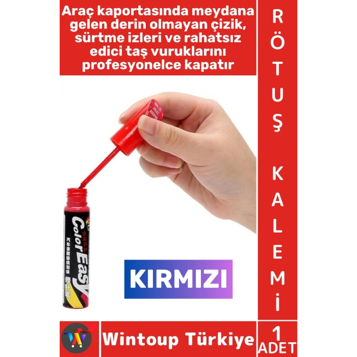 #OtoBoya Otomobil Bakım Araç Kaporta Onarıcı Taş İzi Çizik Giderici Parlaklık Kazandırıcı UV Korumalı Tamir Boyası Hassas Fırçalı Kırmızı Renk Rötuş Kalemi