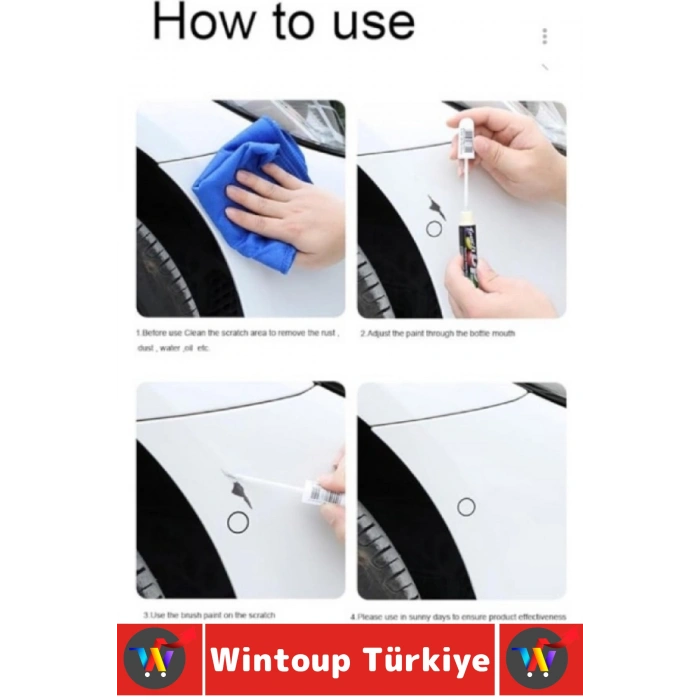 #OtoBoya Otomobil Bakım Araç Kaporta Onarıcı Taş İzi Çizik Giderici Parlaklık Kazandırıcı UV Korumalı Tamir Boyası Hassas Fırçalı Kırmızı Renk Rötuş Kalemi
