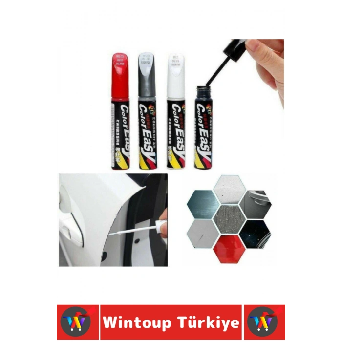 #OtoBoya Otomobil Bakım Araç Kaporta Onarıcı Taş İzi Çizik Giderici Parlaklık Kazandırıcı UV Korumalı Tamir Boyası Hassas Fırçalı Kırmızı Renk Rötuş Kalemi 2 Adet