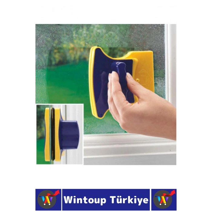 #CamSileceği Özel Tasarım Manyetik Emniyet İpli Yüksek Katlı İç Dış Cephe Akvaryum Otomobil Ayna Temizlik Pratik Mıknatıslı Çift Taraflı Cam Sileceği